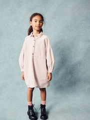 Soft Pink Cord Shirt 100% Cotton Dress (3-16yrs) - Image 1 of 8