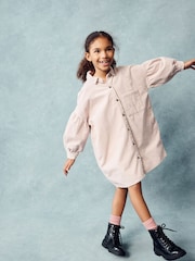 Soft Pink Cord Shirt 100% Cotton Dress (3-16yrs) - Image 2 of 8