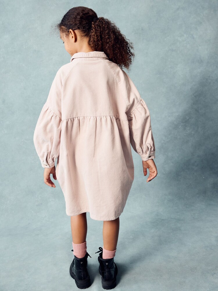 Buy Soft Pink Cord Shirt 100% Cotton Dress (3-16yrs) from the Next