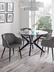 Julian Bowen Set of 2 Grey Hobart Scalloped Dining Chairs - Image 1 of 6