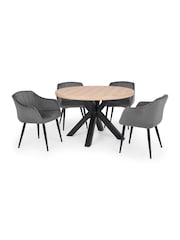 Julian Bowen Set of 2 Grey Hobart Scalloped Dining Chairs - Image 5 of 6
