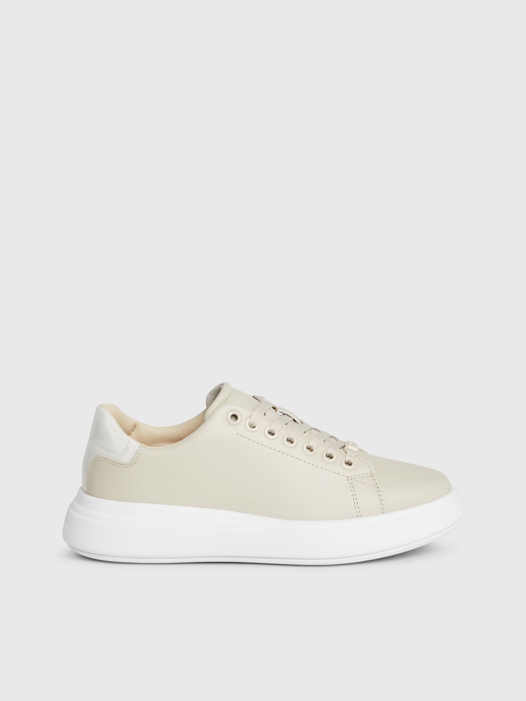 Buy Calvin Klein White Cupsole Lace Up Leather Sneakers from Next Luxembourg