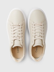 Calvin Klein White Cupsole Lace-Up Leather Sneakers - Image 2 of 7
