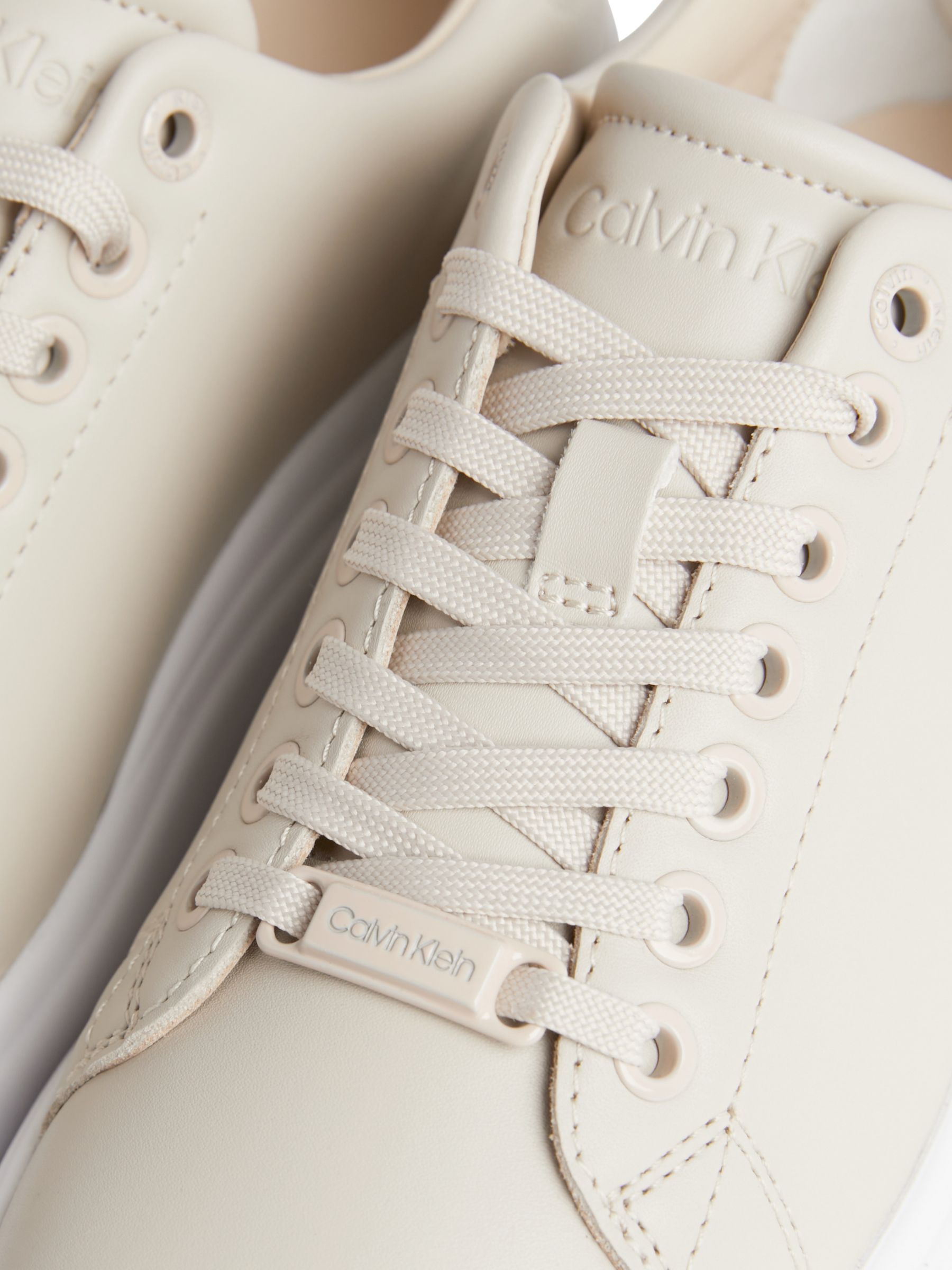 Buy Calvin Klein White Cupsole Lace Up Leather Sneakers from Next Luxembourg