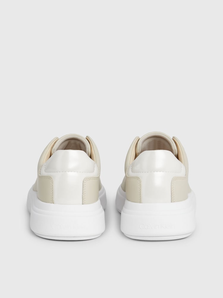 Calvin Klein White Cupsole Lace-Up Leather Sneakers - Image 7 of 7