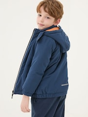 FatFace Archie Navy Blue Hooded Padded Jacket - Image 2 of 5