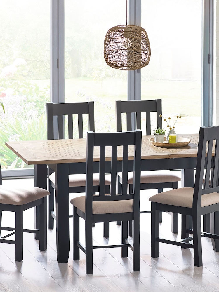 Julian Bowen Dark Grey Oak Bordeaux Extending  Dining Table - Image 1 of 6