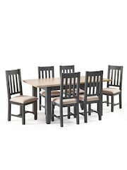 Julian Bowen Dark Grey Oak Bordeaux Extending  Dining Table - Image 4 of 6