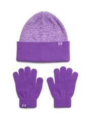 أرجواني - Under Armour Kid's Beanie and Gloves Set - صورة 1 من 2