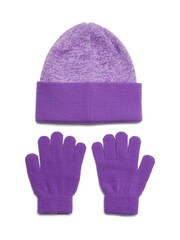 أرجواني - Under Armour Kid's Beanie and Gloves Set - صورة 2 من 2