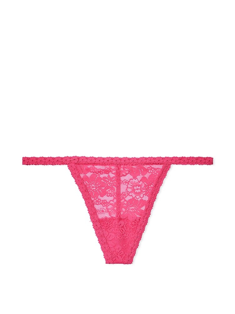 Victoria's Secret PINK Pink Rose G String Floral Lace Knickers - Image 3 of 3