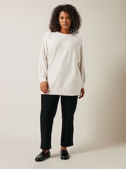 Evans Cream Boat Neck Cut and Sew Jumper - Image 3 of 5