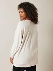 Evans Cream Boat Neck Cut and Sew Jumper - Image 4 of 5