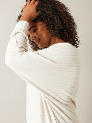 Evans Cream Boat Neck Cut and Sew Jumper - Image 5 of 5
