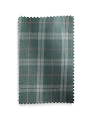 Green Brushed Check Super Thermal Eyelet Curtains - Image 6 of 6