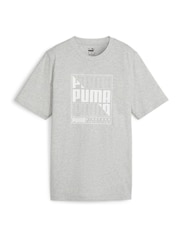 Puma Grey Mens GRAPHICS Box 100% Cotton T-Shirt - Image 6 of 8
