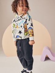 White Graffiti Character Hoodie and Carpenter Joggers Set (3mths-7yrs) - Image 1 of 9