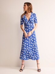 Boden Blue Rebecca Jersey Midi Tea Dress - Image 2 of 6