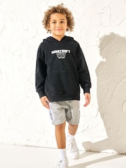 Angel & Rocket Black 100% Cotton Minecraft Print Hoodie - Image 1 of 6