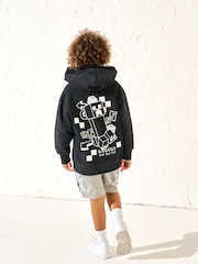 Angel & Rocket Black 100% Cotton Minecraft Print Hoodie - Image 3 of 6