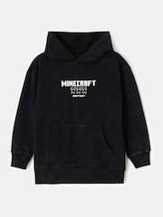 Angel & Rocket Black 100% Cotton Minecraft Print Hoodie - Image 4 of 6