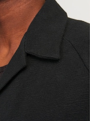 JACK & JONES Black Toweling Cuban Collar Short Sleeve Shirt - Image 5 of 7