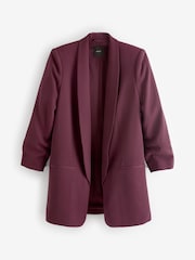 Burgundy - Avslappnad Ruched Sleeve Kavaj - Bild 5 av 6