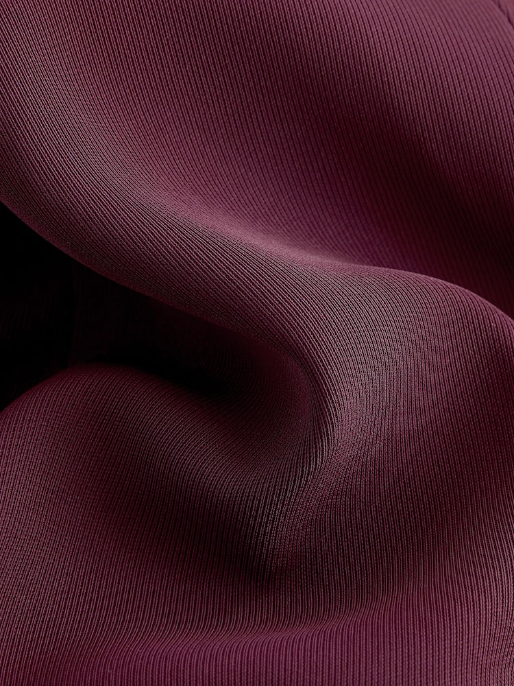 Burgundy - Avslappnad Ruched Sleeve Kavaj - Bild 6 av 6