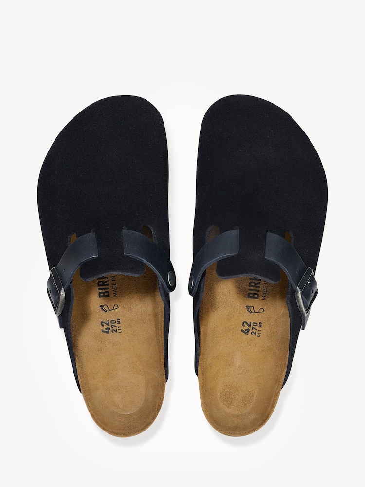 Birkenstock Navy Boston Suede Clogs - Image 3 of 3