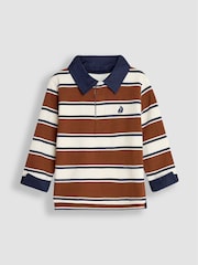 JoJo Maman Bébé Brown Stripe Rugby Top - Image 1 of 3
