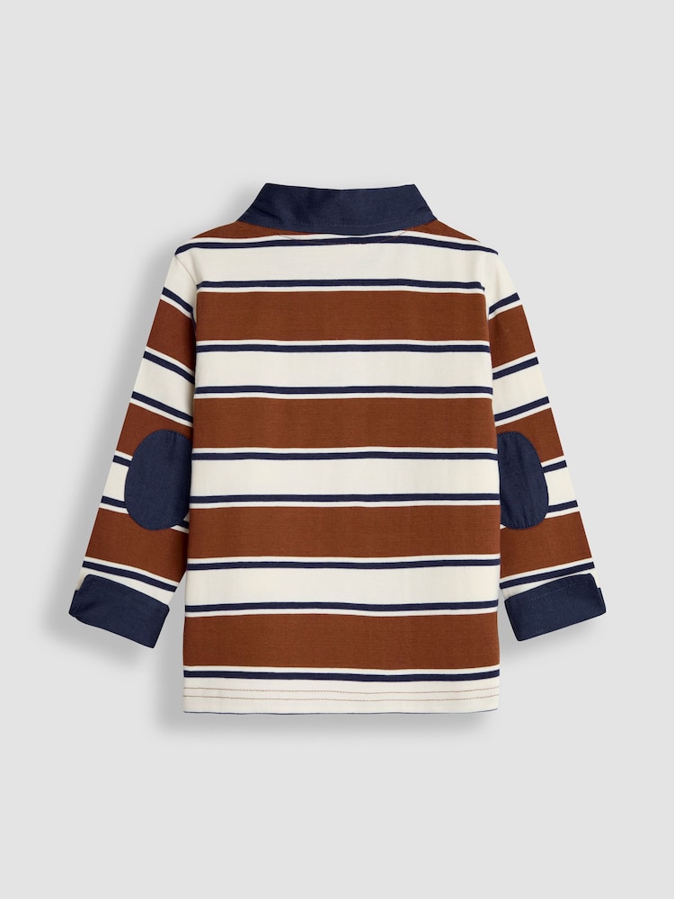 JoJo Maman Bébé Brown Stripe Rugby Top - Image 2 of 3