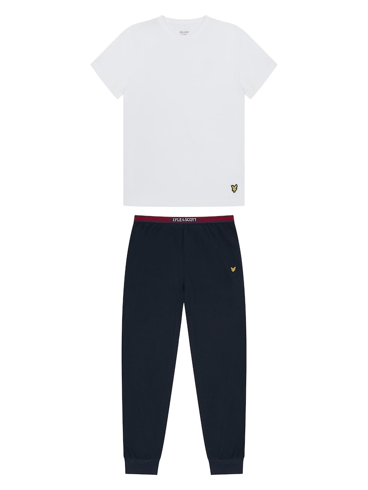 Lyle & Scott White Onyx Boys T-Shirt & Cuffed Shorts Set - Image 1 of 6