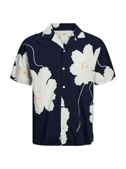 JACK & JONES Blue Printed Rever Collar Short Sleeve Shirt - Image 7 of 7