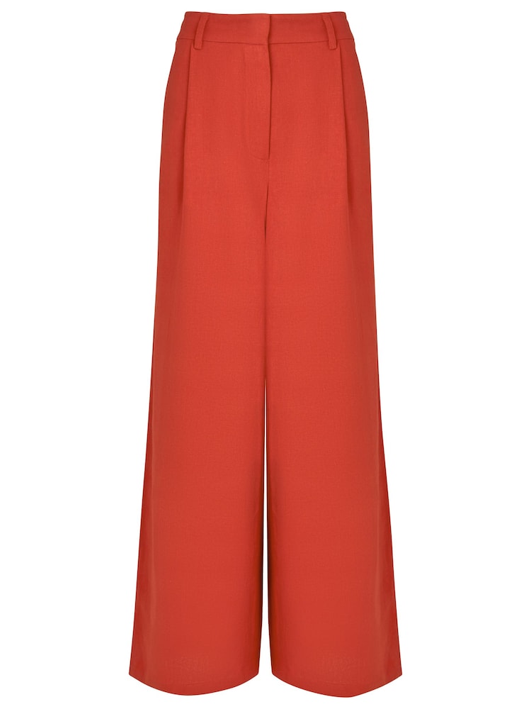 Joe Browns Orange Lyla Linen Blend Trousers - Image 5 of 5