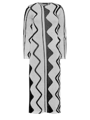 PixieGirl Petite Grey/Black Abstract Knitted Maxi Dress - Image 5 of 5