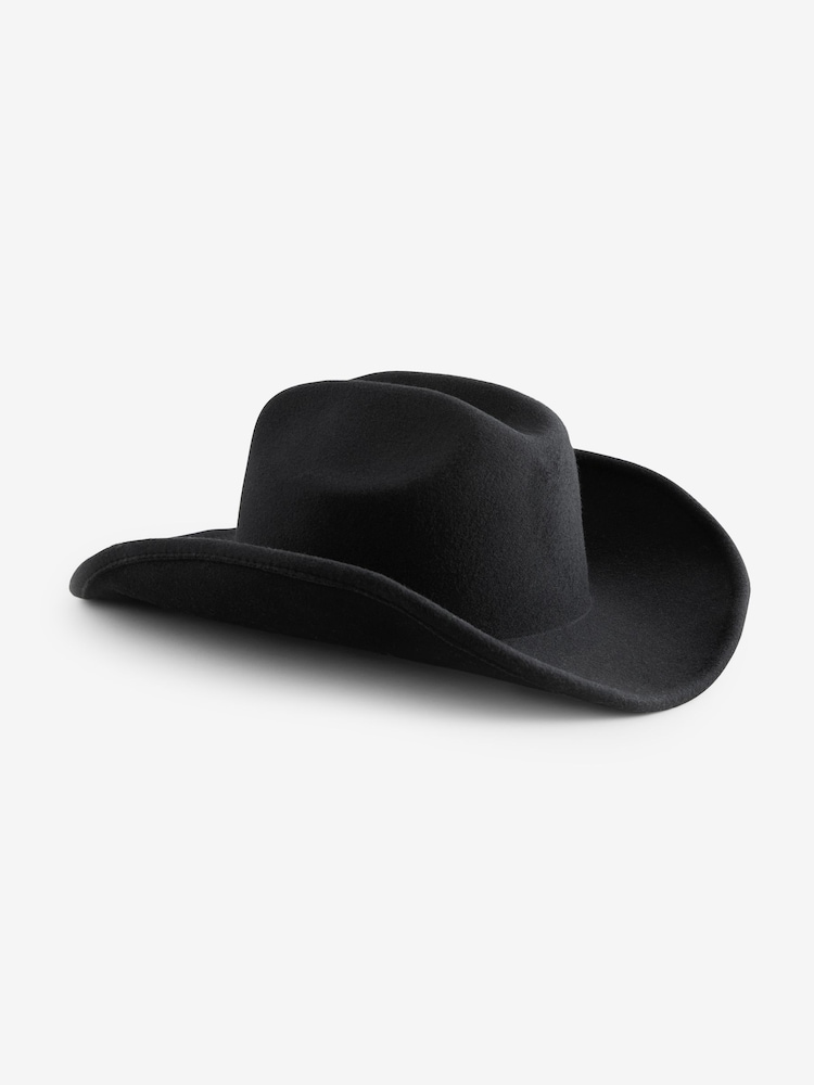 Black Cattleman Westen Hat with 100% Wool - Image 1 of 5