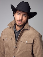 Black Cattleman Westen Hat with 100% Wool - Image 4 of 5