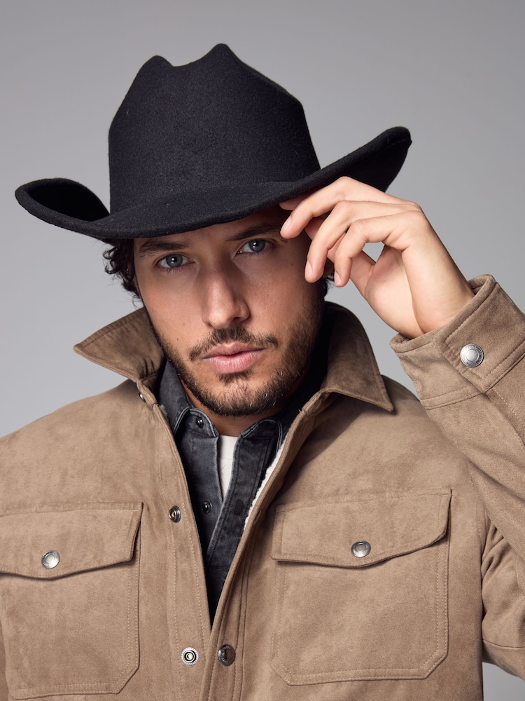Black Cattleman Westen Hat with 100% Wool - Image 5 of 5