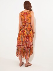 Joe Browns Yellow Hanky Hem Scarf Print Sleeveless Maxi Dress - Image 3 of 5