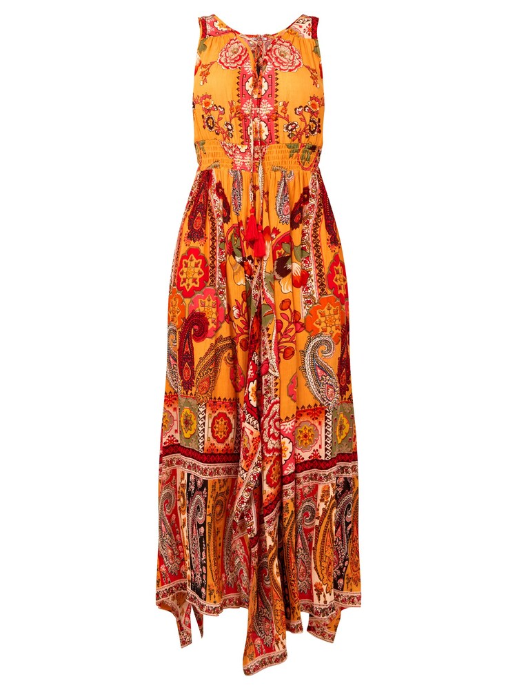 Joe Browns Yellow Hanky Hem Scarf Print Sleeveless Maxi Dress - Image 5 of 5