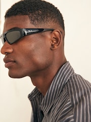 Ray-Ban Izaz Rb4432 Irregular Black Sunglasses - Image 1 of 9