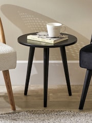 Pacific Satin Black Chelmsford Pine Wood Round Side Table - Image 1 of 3