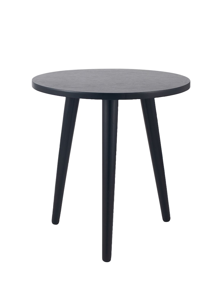 Pacific Satin Black Chelmsford Pine Wood Round Side Table - Image 2 of 3