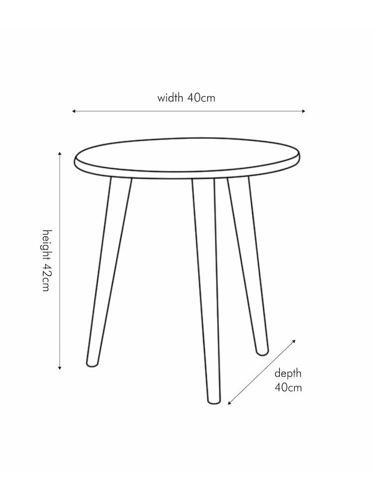 Pacific Satin Black Chelmsford Pine Wood Round Side Table - Image 3 of 3