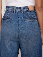 Mint Velvet Blue Pleat Front Wide Jeans - Image 5 of 9