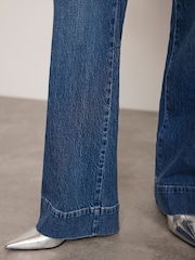 Mint Velvet Blue Pleat Front Wide Jeans - Image 6 of 9