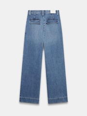 Mint Velvet Blue Pleat Front Wide Jeans - Image 8 of 9