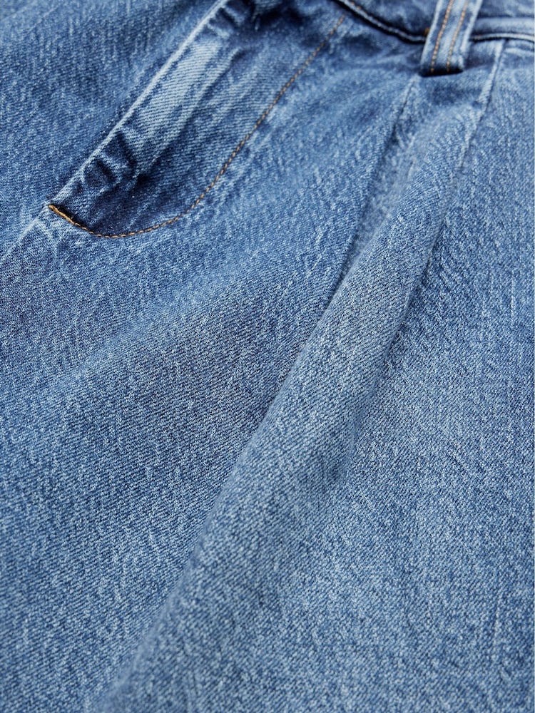 Mint Velvet Blue Pleat Front Wide Jeans - Image 9 of 9