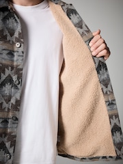 Grey Borg Lined Pattern Shacket - Image 10 of 10