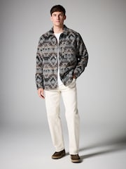 Grey Borg Lined Pattern Shacket - Image 2 of 10